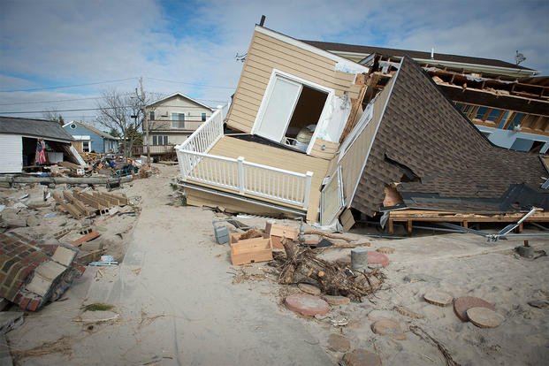 A house damaged by Hurricane Sandy