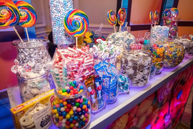A candy counter at the Yellow Ribbons United Winter Wonderland event for the kids of deployed troops (Yellow Ribbons United)