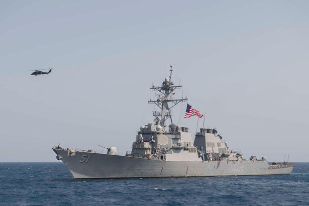 The guided-missile destroyer USS Arleigh Burke (DDG 51) transits the Mediterranean Sea, April 25, 2018. (U.S. Navy photo/Raymond Maddocks)