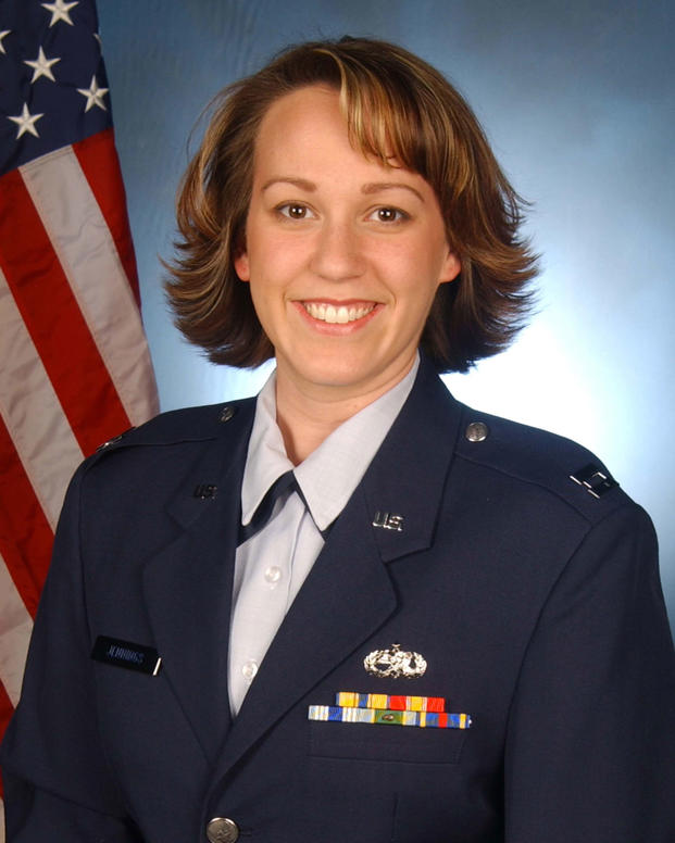 MJ Hegar appears in uniform in this undated Air Force service photo.