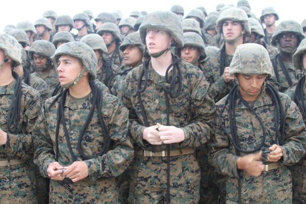 Marine recruits training San Diego