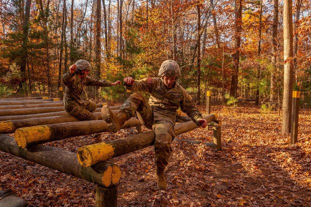 Advanced individual training (AIT) soldiers participate in a field training exercise.