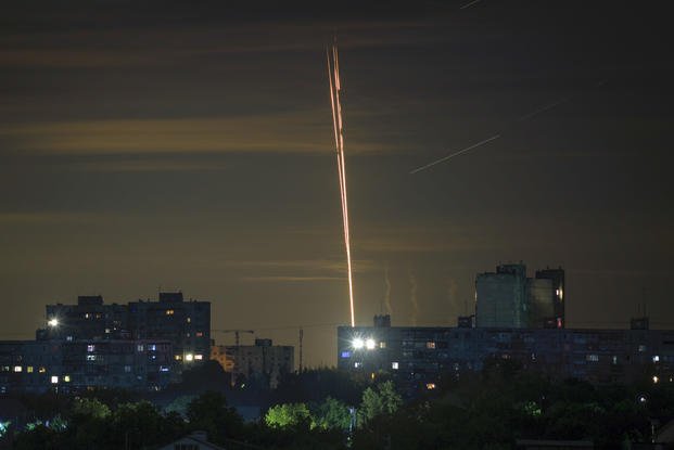 Russian rockets are launched against Ukraine.