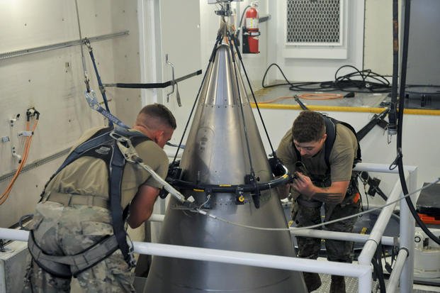  titanium shroud at the top of a Minuteman III intercontinental ballistic missile