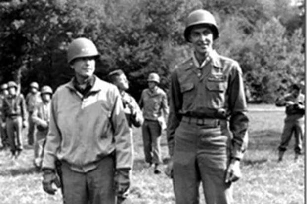 Col. Van T. Barfoot (right) was awarded the Medal of Honor in France during World War II. (U.S. Army photo) Col. Van T. Barfoot was awarded the Medal of Honor in France during World War II.