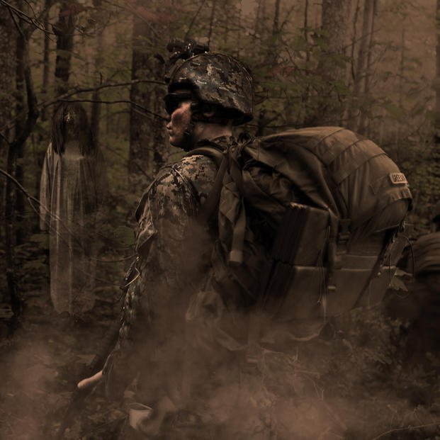 Many report having had otherworldly "encounters" during military service (DVIDS, Graphic by Lance Corporal Ellen Guo).