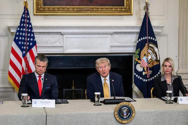 President Donald Trump speaks during a Homeland Security Task Force roundtable at the White House on October 23, 2025.  (White House)