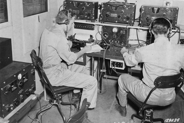 Two radio operators during the invasion of France. 