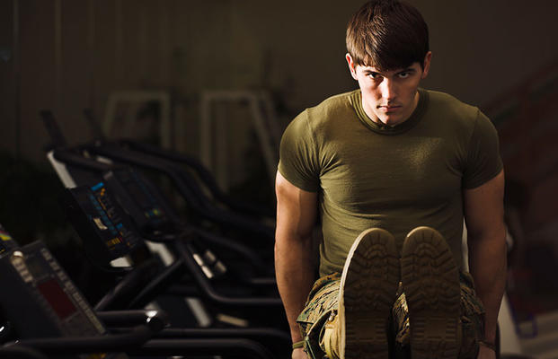 military man working out