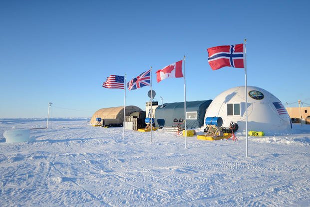 Ice Camp Sargo, located in the Arctic Circle, serves as the main stage for Ice Exercise (ICEX) 2016 and will house more than 200 participants from four nations. (Photo: Mass Communication Specialist 2nd Class Tyler Thompson)