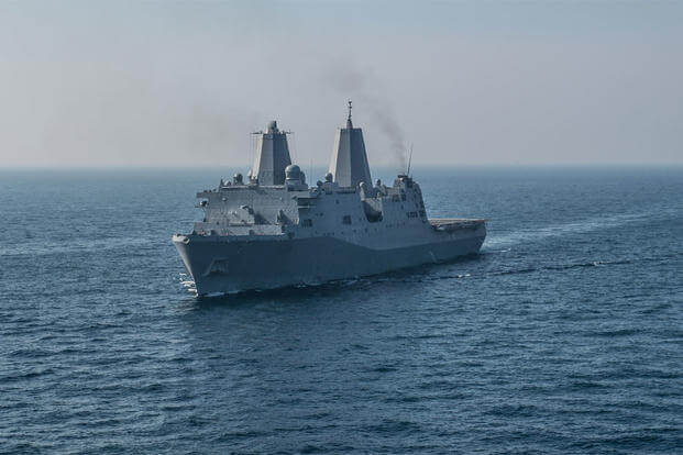 Official U.S. Navy file photo of amphibious transport dock ship USS Green Bay (LPD 20). (U.S. Navy photo by Mass Communication Specialist 3rd Class Kevin V. Cunningham/Released)