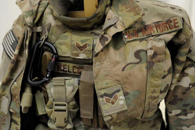 The Operation Enduring Freedom Camouflage Pattern, or OCP, uniform, also known as the "multi-cam," is the Air Force-designated uniform for Airmen performing "outside the wire" missions. (U.S. Air Force/Senior Airman Sandra Welch)