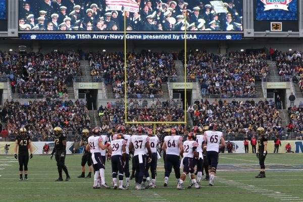 Navy lines up in the first half of the Army-Navy Game. (Military.com/Steve Whitman)