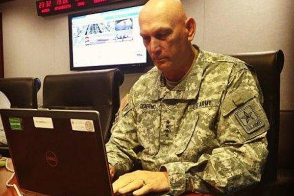 Army Chief of Staff Gen. Ray Odierno took to Facebook to answer questions from the social media public regarding new and existing Army policy, June 24, 2015. (U.S. Army photo)