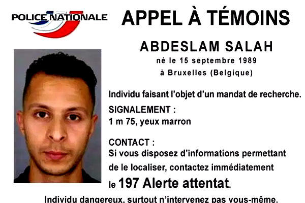 French authorities issued this alert on terror suspect Salah Abdeslam, who was captured March 18 in Brussels. (Police Nationale)