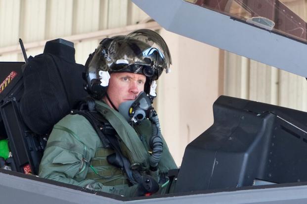 Eric Schultz, then an Air Force captain, became the 28th pilot to fly the F-35 when he took off from Edwards Air Force Base, Calif., in F-35A AF-1 for a 1.3-hour test mission on 15 September 2011. (Lockheed Martin Photo by Darin Russell)