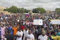 Supporters of Niger's ruling junta gather for a protest
