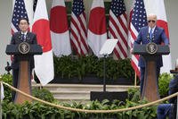 President Joe Biden and Japanese Prime Minister Fumio Kishida participate in a news conference