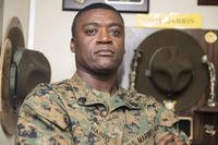 Marine Corps Staff Sgt. Clyde Harris, the warehouse supply chief for the 15th Marine Expeditionary Unit, poses for a photo at Camp Pendleton, Calif., Jan. 8, 2015. (U.S. Marine Corps photo by Cpl. Steve H. Lopez)