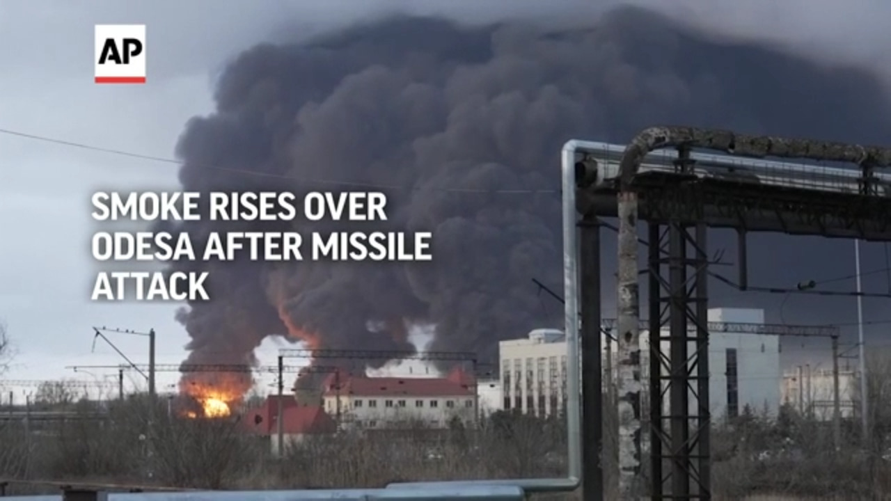 Smoke Rises Over Odesa After Missile Attack