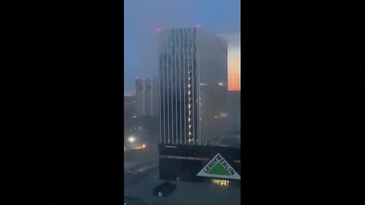 Russia: Moscow Office Building Hit by Ukrainian Drones