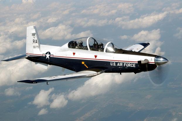 The T-6A Texan II is a single-engine, two-seat primary trainer designed to train Joint Primary Pilot Training, or JPPT, students in basic flying skills common to U.S. Air Force and Navy pilots. (U.S. Air Force/Master Sgt. David Richards)