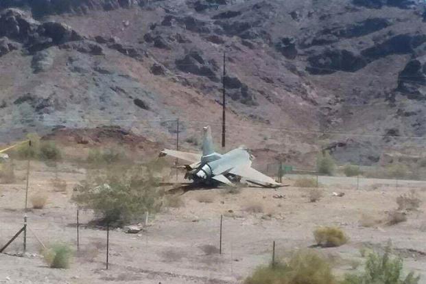 Photo of an F-16 Crash at Luke AFB, April 24, 2018. (Photo: Air Force amn/nco/snco Facebook page.)