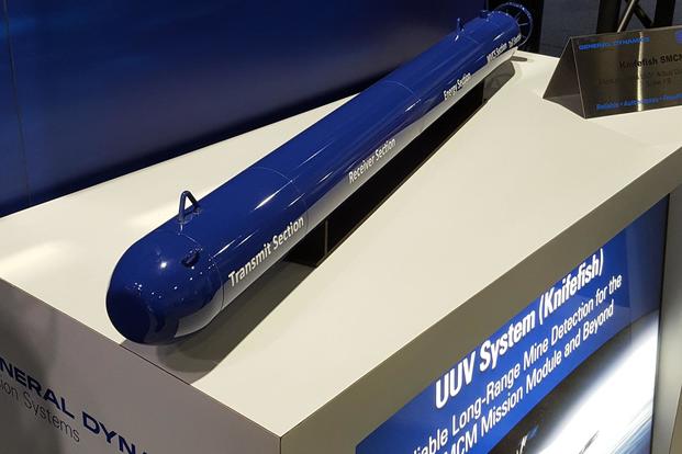 General Dynamics Mission Systems' "Knifefish" at the Sea-Air-Space 2018 exposition. (Richard Sisk/Military.com)