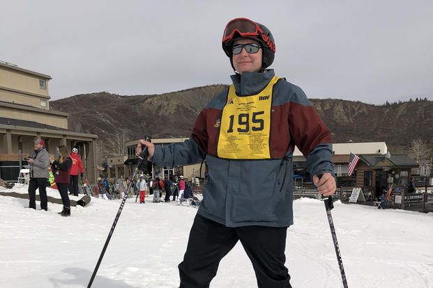 Army veteran Mick Doto hits the slopes at Snowmass, Colorado.