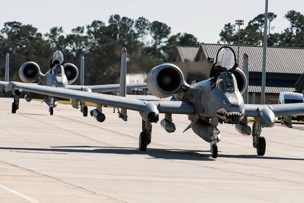 Airmen and aircraft from the 75th Fighter Squadron at Moody Air Force Base, Ga., return from supporting Operation Freedom’s Sentinel, Jan. 25, 2019. The A-10C Thunderbolt II, which has an increased loiter time and weapons capabilities, deployed to southwest Asia in support of ground forces. (U.S. Air Force photo/Eugene Oliver)