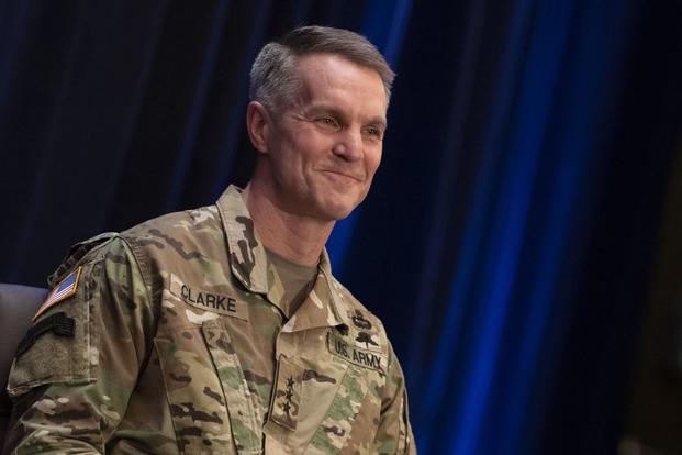 U.S. Army Lt. Gen. Richard D. Clarke is seen at his promotion ceremony, Tampa, Florida, March 29, 2019. (DoD/Lisa Ferdinando)