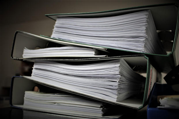 Documents binder (Stock image.)