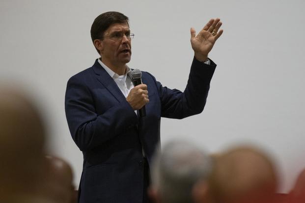 Secretary of the Army Mark Esper, seen here addressing soldiers and families during a town hall at Fort Carson, Colorado, Oct. 31, 2018, will take over as Acting Secretary of Defense in the wake of Patrick Shanahan’s departure. (U.S. Army/Sgt. 1st Class Leah R. Kilpatrick)