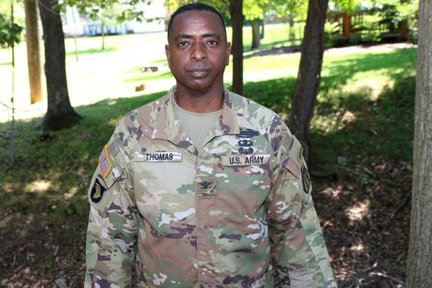 The Army’s new Improved Hot Weather Combat Uniform has dropped the front chest pockets to reduce layers of fabric and speed drying times. (Matthew Cox/Military.com)
