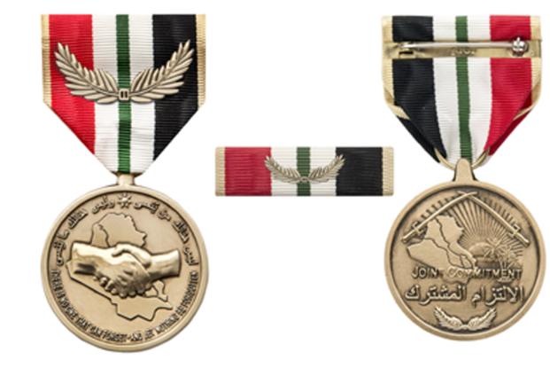 The Iraq Commitment Medal is a military campaign award that was created on June 11, 2011 by the Government of Iraq. (Source: Kickstarter)