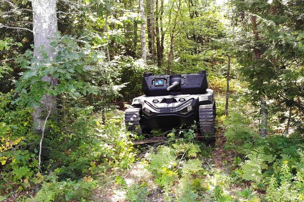 A team made up of Textron Systems, Howe & Howe and FLIR Systems, Inc. is debuting the new Ripsaw M5 unmanned vehicle it intends to offer for the U.S. Army’s Robotic Combat Vehicle effort at the 2019 Association of the United States Army’s annual meeting. (Courtesy Textron)
