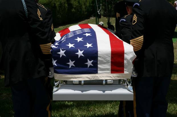 american flag coffin