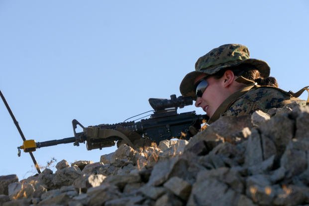 Marine participates in an exercise during the Infantry Officer Course