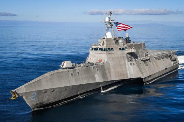 The littoral combat ship USS Independence (LCS 2) sails in the eastern Pacific. (U.S. Navy/Chief Mass Communication Specialist Shannon Renfroe)