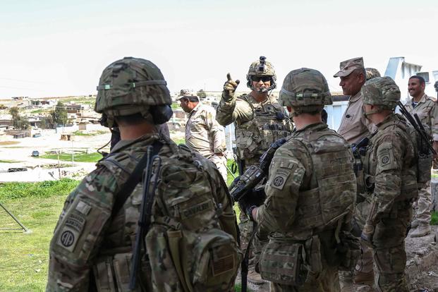U.S. Army Paratroopers conduct reconnaissance for a new patrol base site near Mosul.