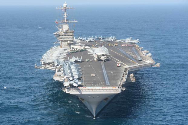 The aircraft carrier USS Harry S. Truman transits the Arabian Sea March 4, 2020.