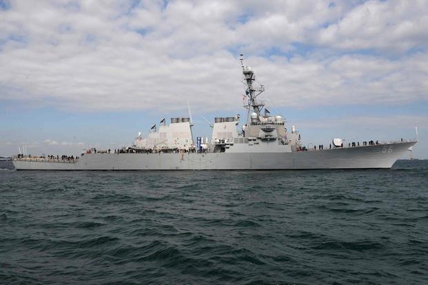 The USS John S. McCain departs Yokosuka to conduct comprehensive at-sea testing