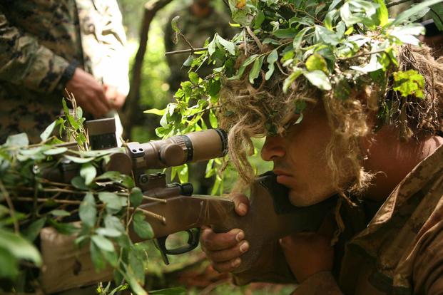 Lance Cpl. Jesse R. Siqueiros sights in on his target during Exercise Forest Light in Japan.