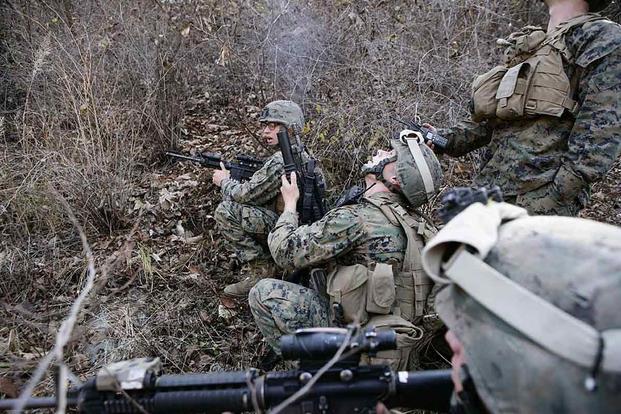 Marines conduct live-fire training in South Korea in 2008