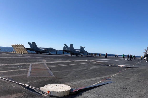 The carrier Gerald R. Ford features digitally operated Advanced Arresting Gear, which replaces the legacy hydraulic system to trap aircraft for landings (Hope Hodge Seck/Staff)