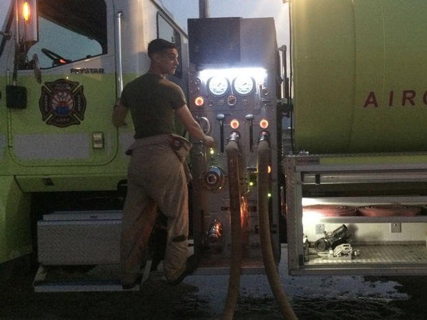 Lance Cpl. Joshua Burch is shown at work in this undated photo. (Photo courtesy of Joshua Burch) Lance Cpl. Joshua Burch at work
