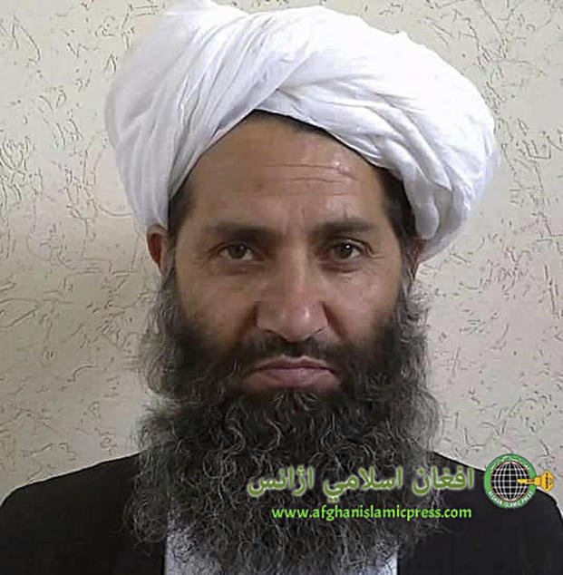 The leader of the Afghanistan Taliban Mawlawi Hibatullah Akhundzada poses for a portrait. 