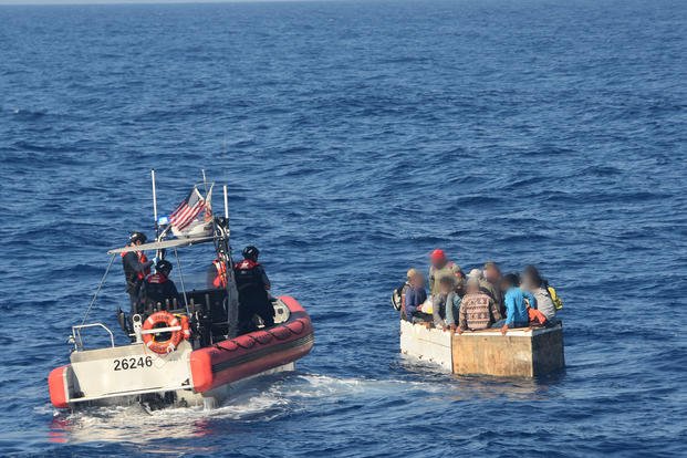Coast Guard Cutter Charles Sexton smallboat crew interdict 17 Cuban migrants