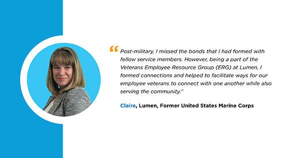 Former Marine Claire shares her experience at Lumen