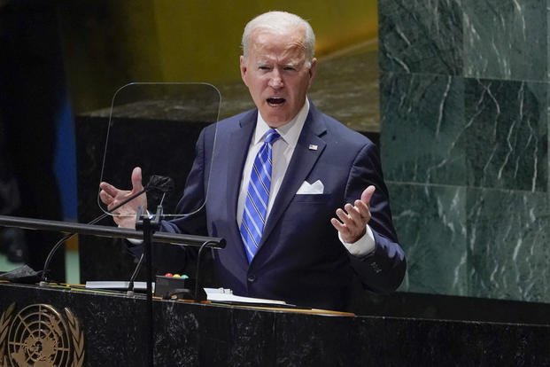 President Joe Biden speaks at the United Nations General Assembly